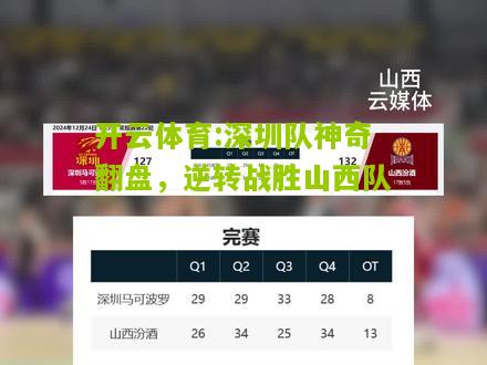 开云体育:深圳队神奇翻盘，逆转战胜山西队